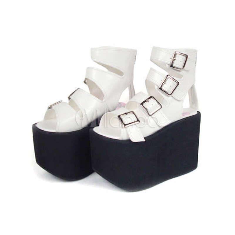 Gorgeous White 4 3/4'' High Heel Lolita Shoes