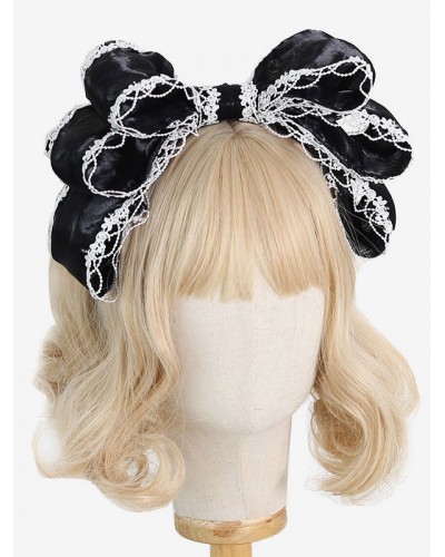 Style Lolita Pink Lace Bows Headwear Polyester Fiber Miscellaneous Accessories Sweet ROCOCO Daily Casual Tea Party