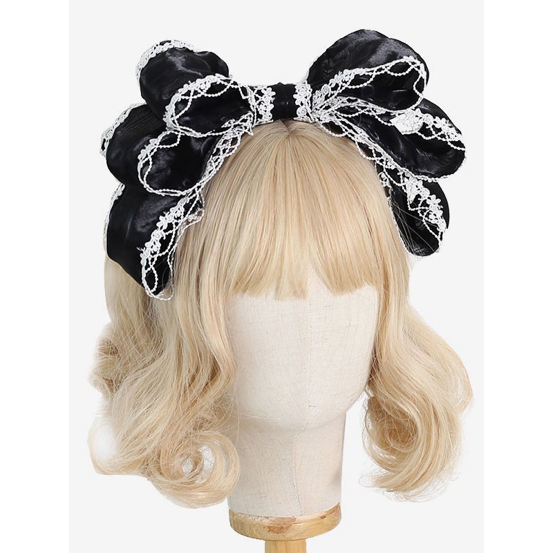 Style Lolita Pink Lace Bows Headwear Polyester Fiber Miscellaneous Accessories Sweet ROCOCO Daily Casual Tea Party