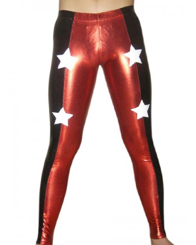 Red And Black Shiny Metallic Pants