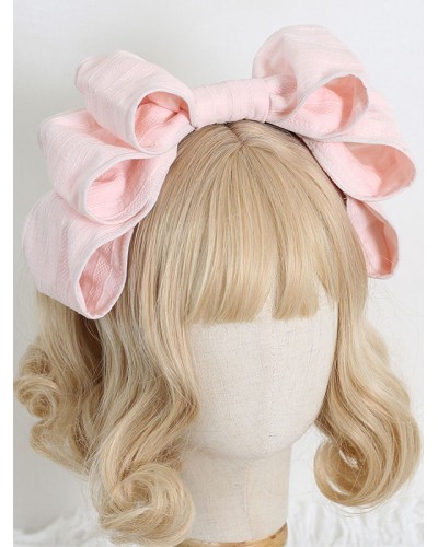 Style Lolita Pink Bows Polyester Fiber Headwear Miscellaneous Accessories Sweet ROCOCO Daily Casual Tea Party