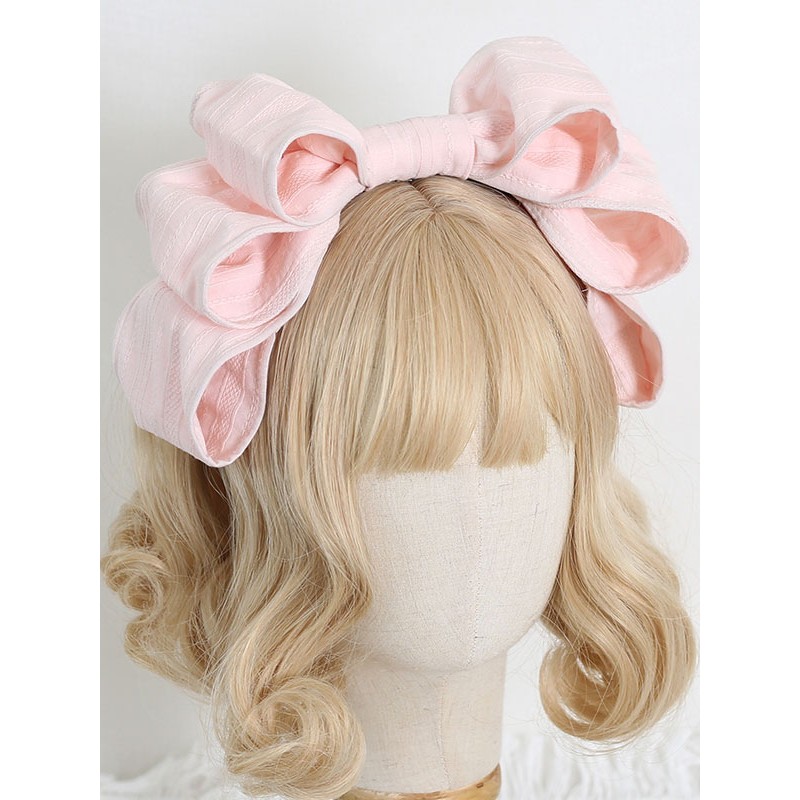 Style Lolita Pink Bows Polyester Fiber Headwear Miscellaneous Accessories Sweet ROCOCO Daily Casual Tea Party