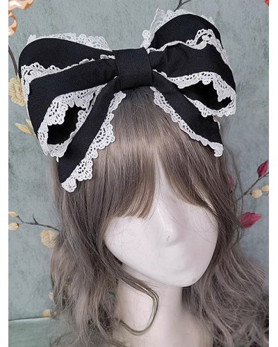 Style Lolita Accessories Infanta Black Lace Ruffles Headwear Polyester Miscellaneous Sweet ROCOCO