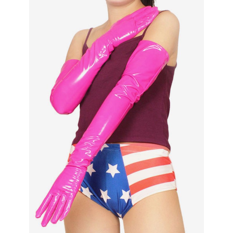 Pink Sexy PVC Gloves