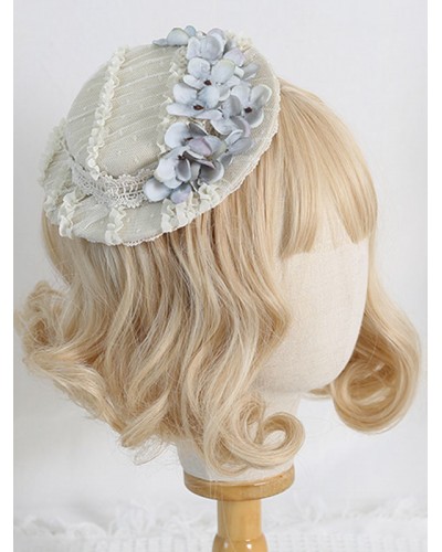 Style Lolita Hat Flowers Accessory Beige Lolita Accessories Sweet ROCOCO