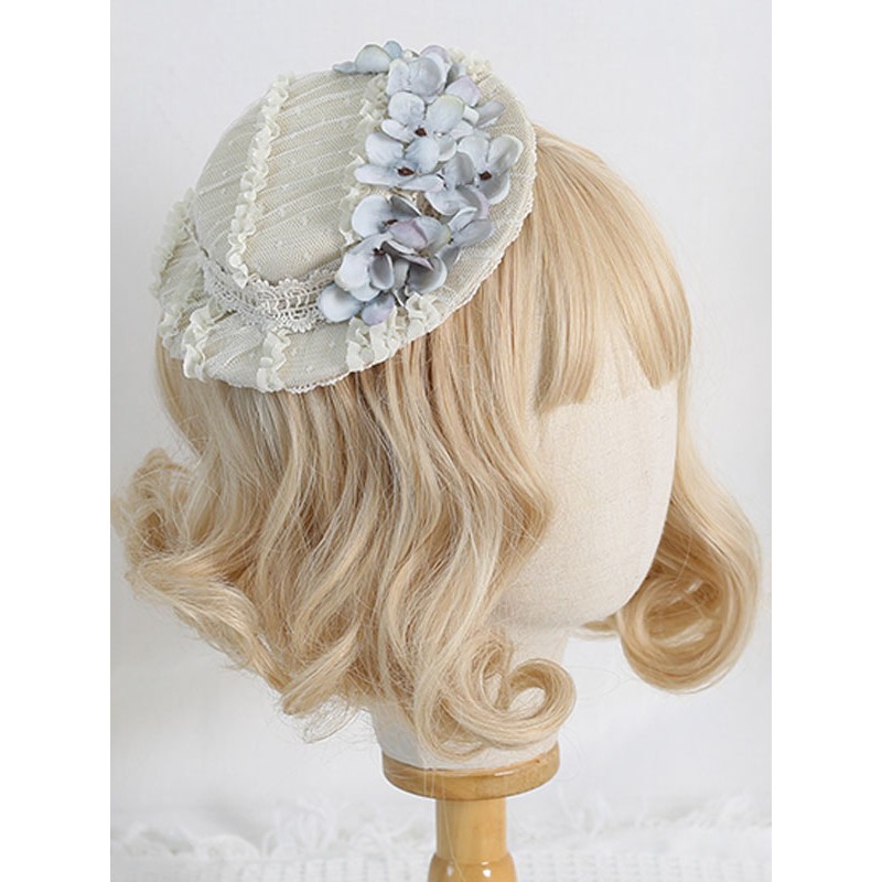 Style Lolita Hat Flowers Accessory Beige Lolita Accessories Sweet ROCOCO