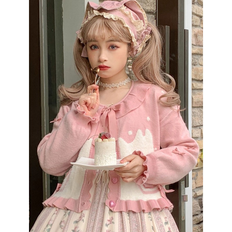 Lolita Coats Black Ruffles Bows Polyester Overcoat Coat Lolita Outwears Sweet ROCOCO Spring Fall Winter