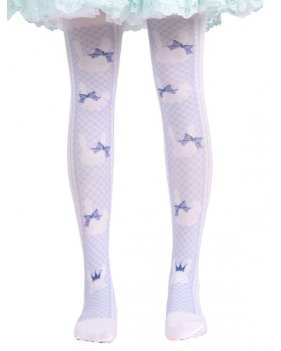 Sweet Lolita Stockings Lilac Printed Lolita Knee High Socks