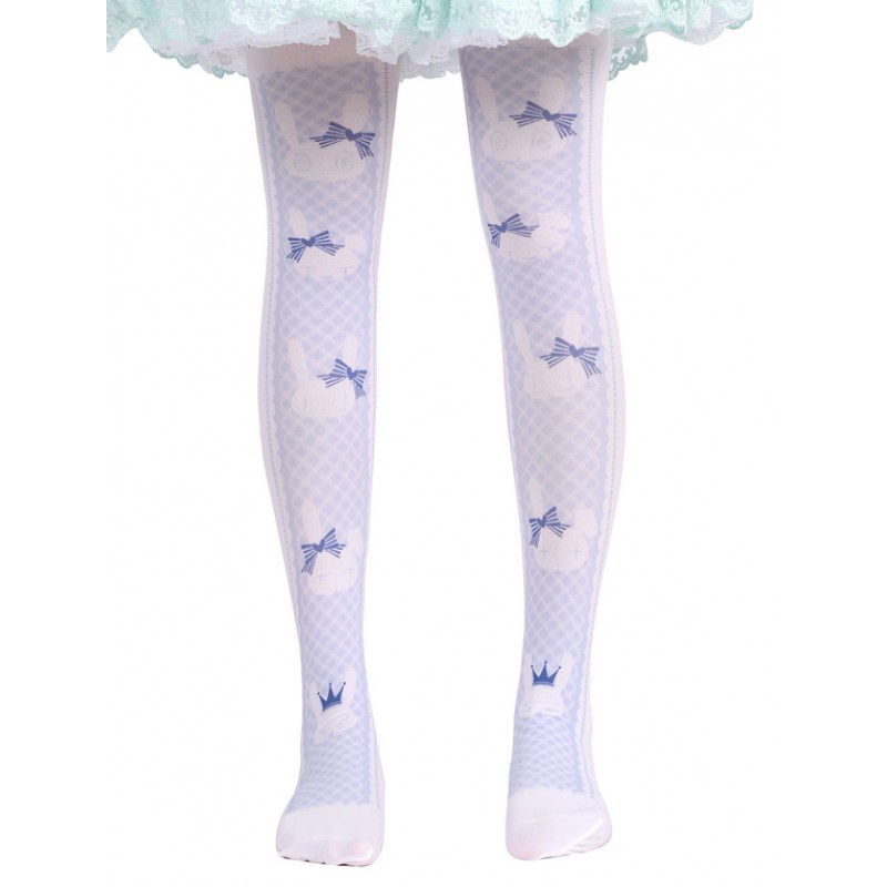 Sweet Lolita Stockings Lilac Printed Lolita Knee High Socks