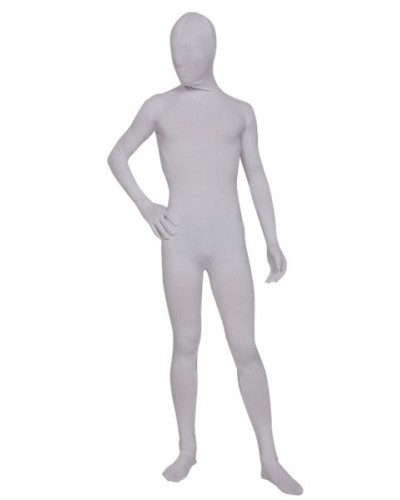 Morph Suit White Lycra Spandex Fabric Zentai Suit Unisex Full Body Suit Bodysuit