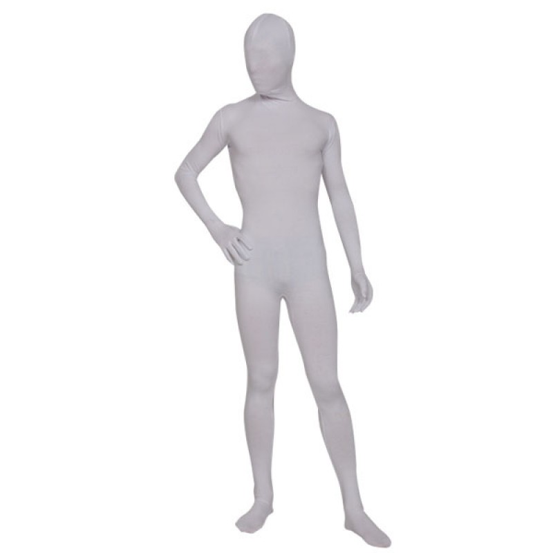 Morph Suit White Lycra Spandex Fabric Zentai Suit Unisex Full Body Suit Bodysuit