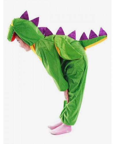 Unisex Kigurumi Pajamas For Kid Onesie Flannel Green Dinosaur Kigurumi Pajamas Jumpsuit Fall Winter