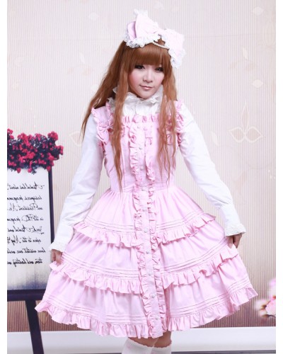 Pink Cotton Lolita Dress Sweet Spring Tea Party