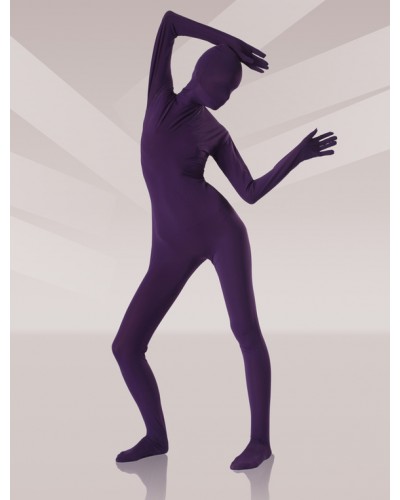 Unisex Morph Suit Dark Purple Lycra Spandex Fabric Zentai Suit Full Body Suit