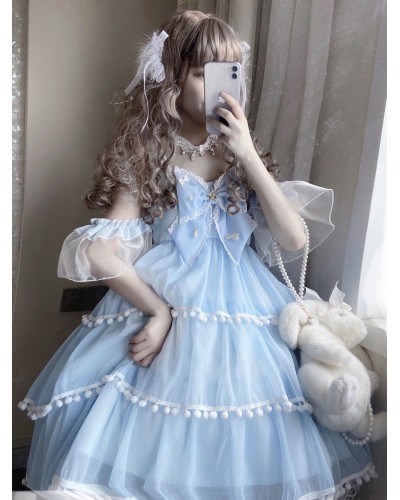 Sweet Lolita Dress Polyester Sleeveless Sweet Jumper Lolita Dress