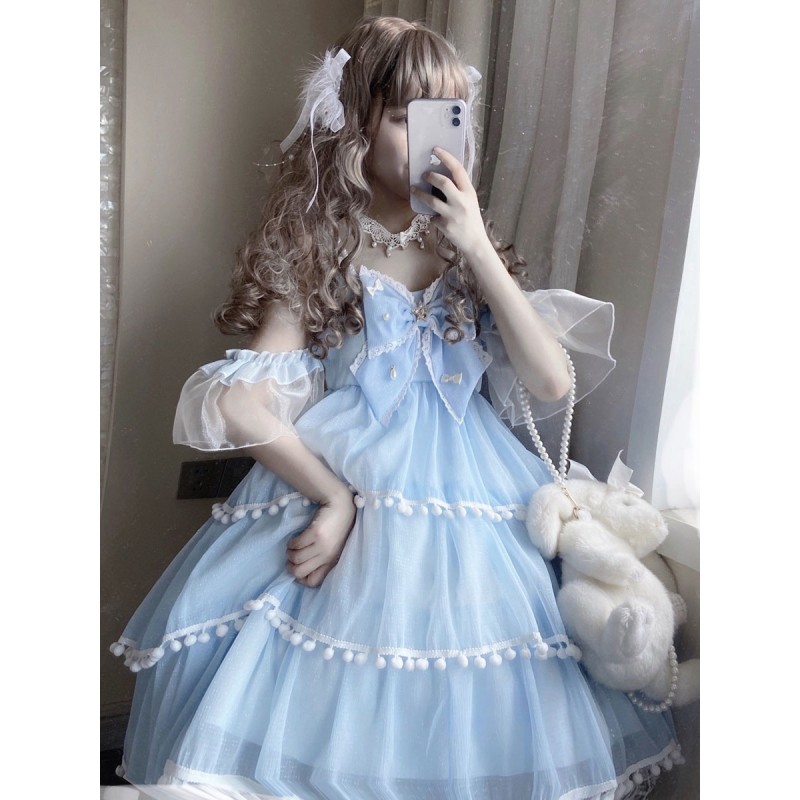 Sweet Lolita Dress Polyester Sleeveless Sweet Jumper Lolita Dress