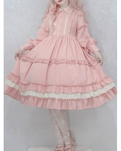 Sweet Lolita Dress Polyester Long Sleeves Dress