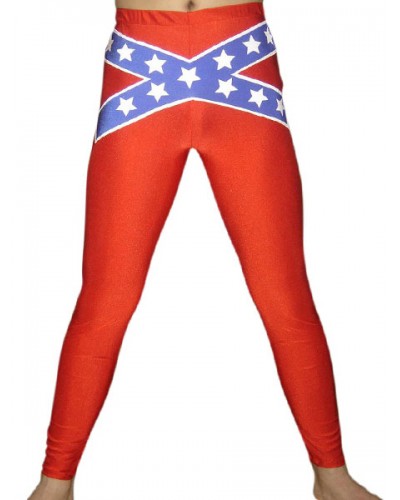 Red Star Pattern Spandex Pants