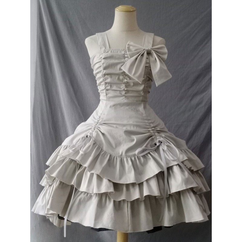 Gothic Lolita Dresses Lace Pleated Ecru White Ecru White