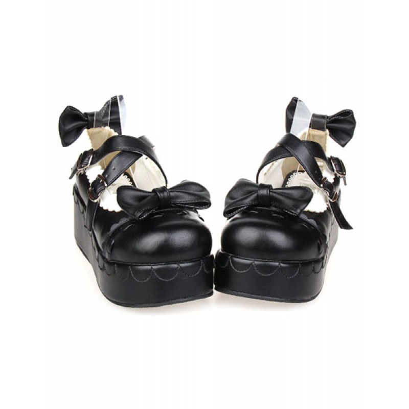 Bows Decor Platform Lolita Shoes Daily Casual