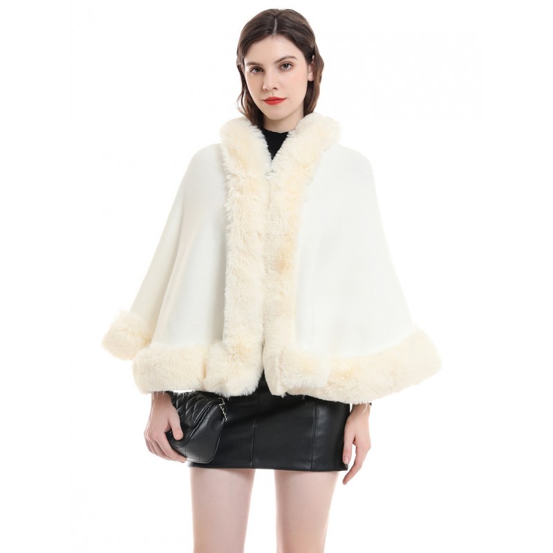 Wedding Cape Faux Fur Shawl Bridal Winter Outerwear Poncho  Cape Fall