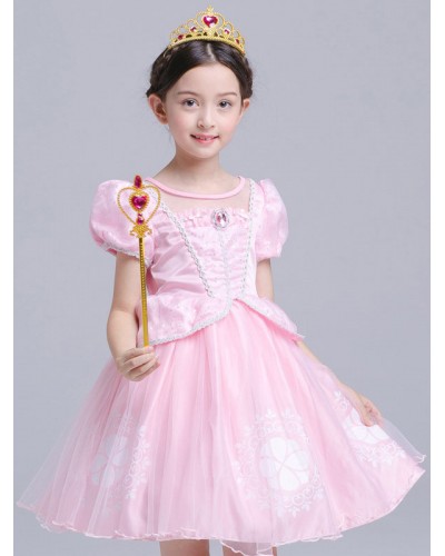 Girls Sophia Cosplay Costume Carnival Pink Organza Little Dresses Child Costumes Outfit Sets