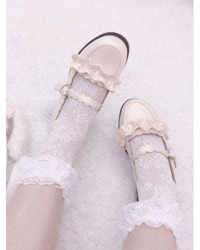 Sweet Lolita Socks Lilith Eye Lace White Lolita Tights