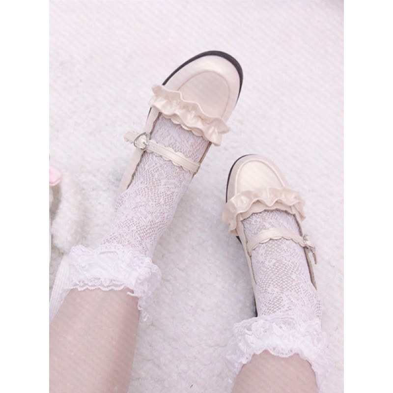 Sweet Lolita Socks Lilith Eye Lace White Lolita Tights