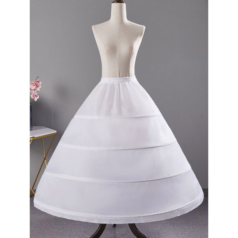 Style Lolita Petticoats Polyester Tiered White Lolita Skirt Lolita Petticoat Gothic Classic  Traditional ROCOCO Daily Casual Tea Party