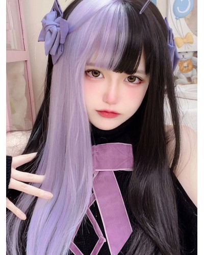 Lolita Wig Long Heat-resistant Fiber Purple Lolita Accessories Gothic Daily Casual Tea Party