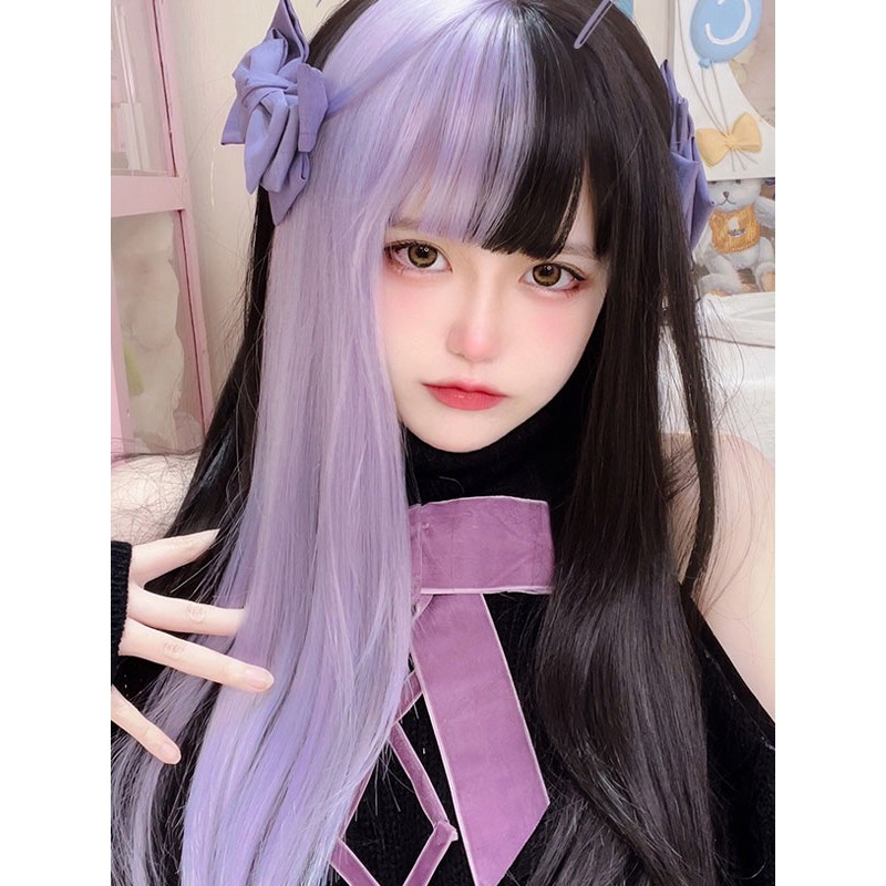 Lolita Wig Long Heat-resistant Fiber Purple Lolita Accessories Gothic Daily Casual Tea Party