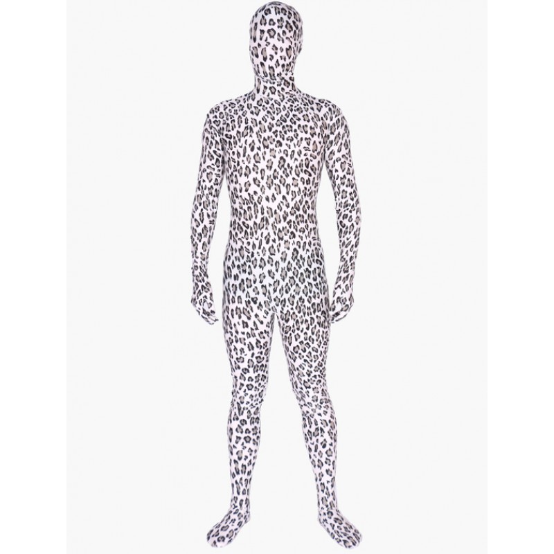 Unisex Morph Suit Taupe Leopard Print Zentai Suit Full Body Lycra Spandex Bodysuit