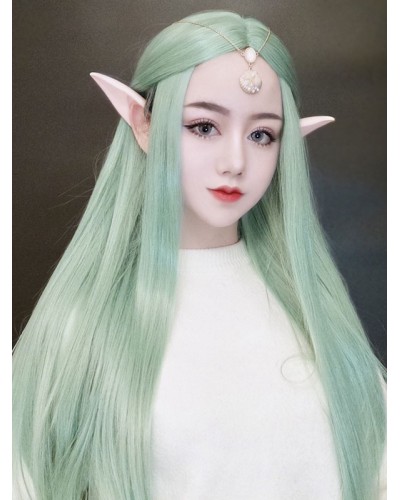 Mint Green Lolita Wigs Long Central Parting Lolita Hair Wig