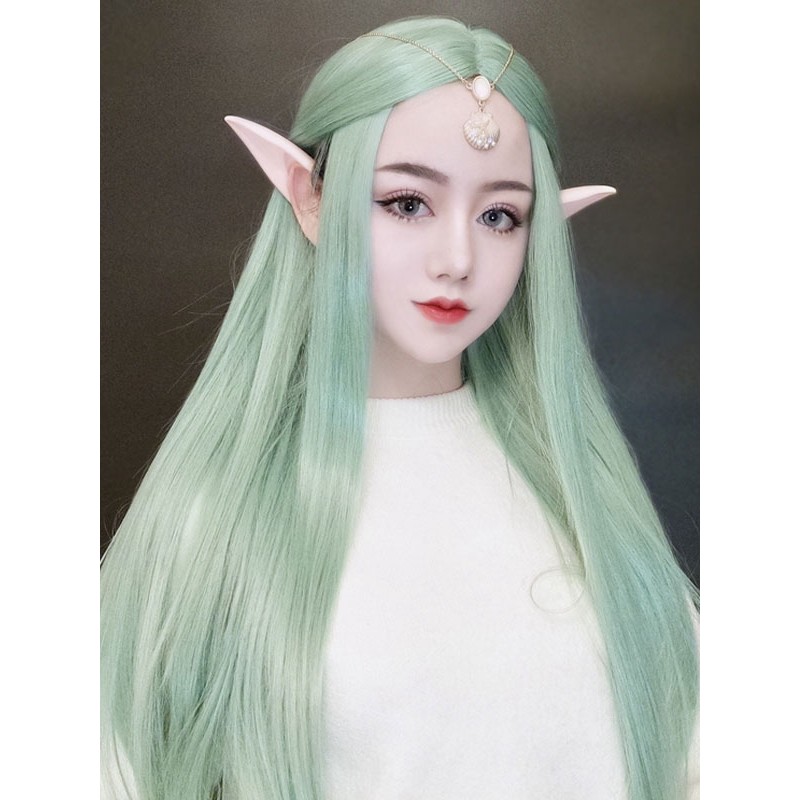 Mint Green Lolita Wigs Long Central Parting Lolita Hair Wig