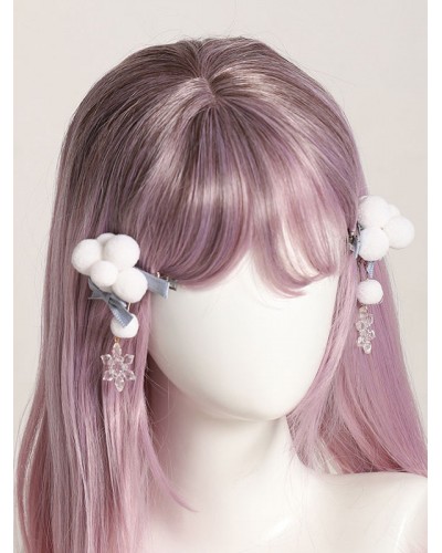 Chinese Style Lolita Accessories Light Sky Blue Bows Polyester Headwear Miscellaneous Chinese Style ROCOCO