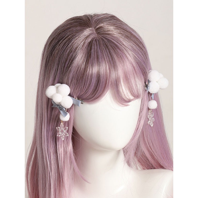 Chinese Style Lolita Accessories Light Sky Blue Bows Polyester Headwear Miscellaneous Chinese Style ROCOCO