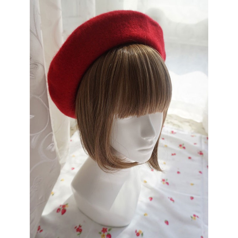 Lolita Hat Wool Red Lolita Beret Sweet