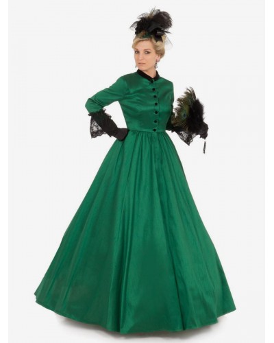 Women Green Costumes 's Lace Polyester Dress Marie Antoinette Costume 18th Century Costume Tunic Royal Retro