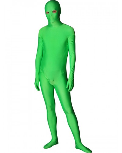 Morph Suit Green Lycra Spandex Zentai Fabric Suit With Eyes Opened Body Suit Bodysuit