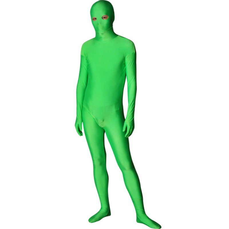 Morph Suit Green Lycra Spandex Zentai Fabric Suit With Eyes Opened Body Suit Bodysuit