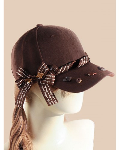 Lolita Hat Deep Brown Bows Accessory Lolita Accessories Sweet