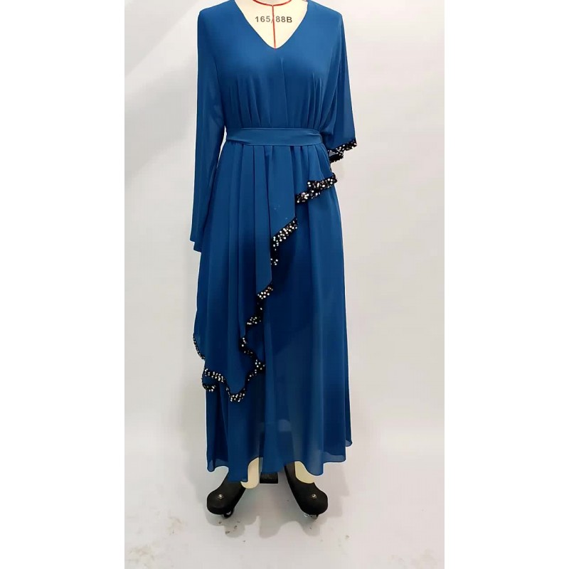 Dress V-Neck Long Sleeves Chiffon Casual Long Dress Maxi Daily Casual Field Street Wear