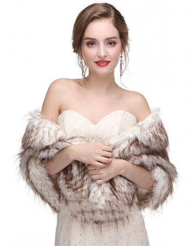 Faux Fur Wedding Wrap Bridal Shawl Warm Cover Ups Spring Fall Winter