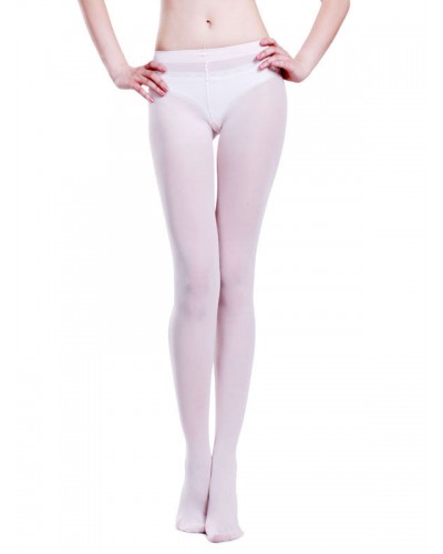 Women White Ballerina Velvet Ballet Stockings For