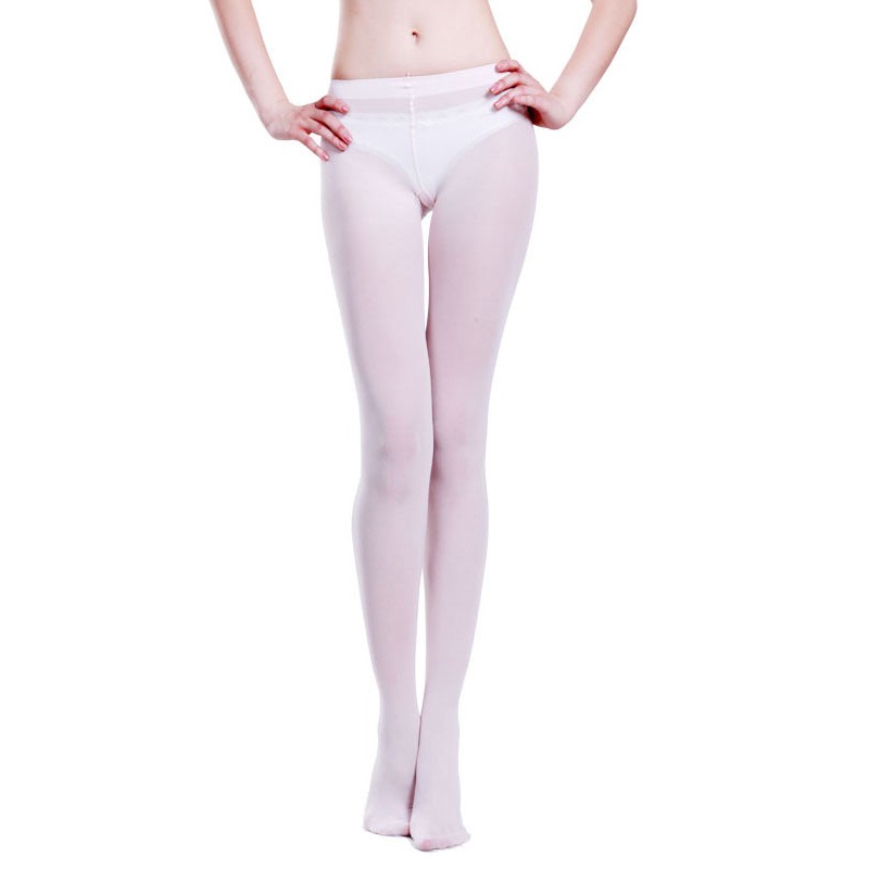 Women White Ballerina Velvet Ballet Stockings For