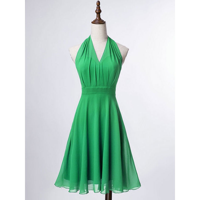 Dance Costumes Latin Skirt Green Chiffon Backless Pleated Women Dancing Wears Outfit Carnival