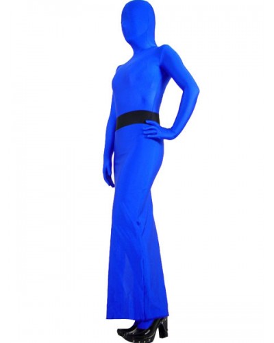 Blue Lycra Spandex Zentai Suit With Skirt Attached