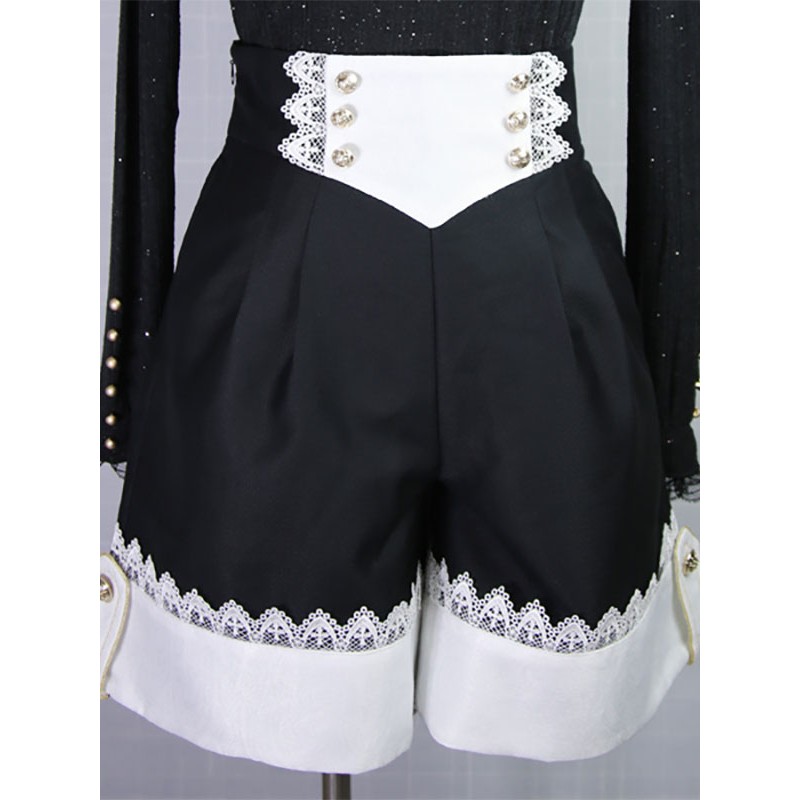 Lolita Bloomers Black Lace Straight Lolita Pant Steampunk Gothic