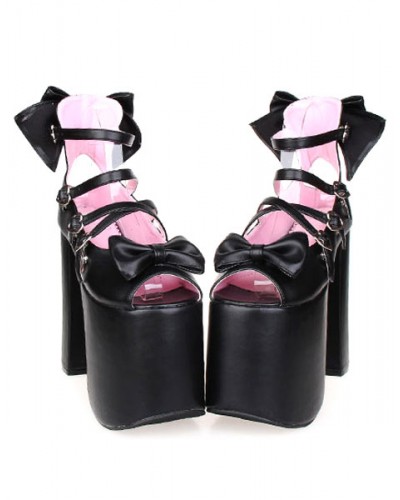 Bows Decor Platform Lolita High Heels Daily Casual