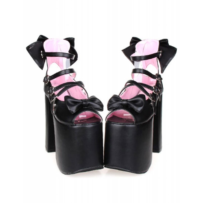 Bows Decor Platform Lolita High Heels Daily Casual